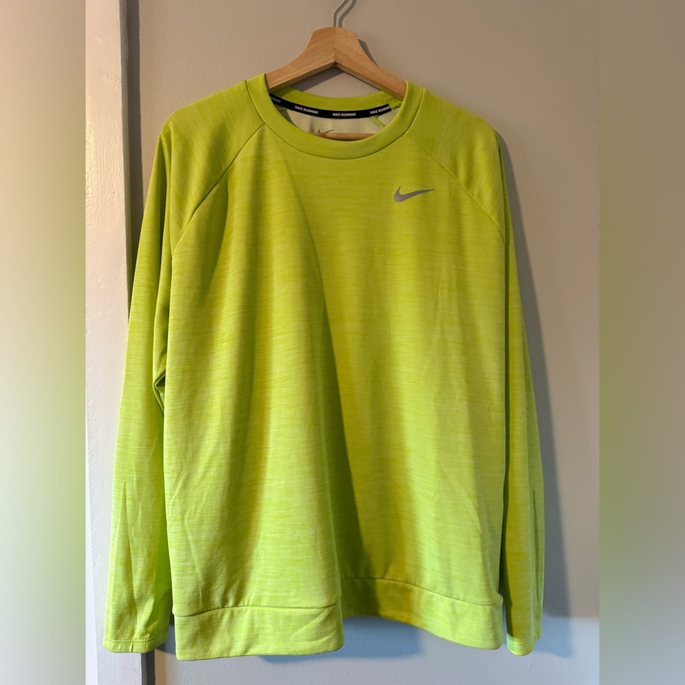 Women’s Nike Running Shirt, XL, Light Yellow/Green